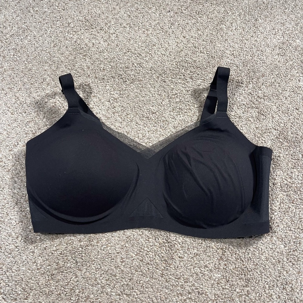 Honeylove Women's Crossover Bra Wireless Comfort Mesh 1X+‎ Black